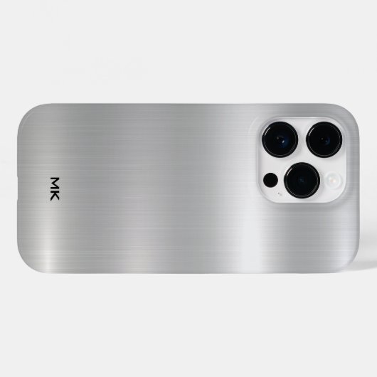 Coques Case-Mate iPhone Aspect en acier inoxydable texturé métallique (Verso (horizontal))