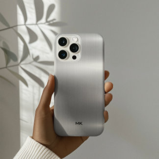 Coque Pour iPhone 14 Pro Aspect en acier inoxydable texturé métallique