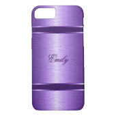 Coques Case-Mate iPhone Aspect en aluminium brossé violet métallique (Dos)