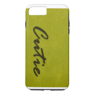 Coques Pour iPhone Aspect en cuir vert Cutie Apple