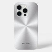 Coques Case-Mate iPhone Aspect en métal inoxydable brillant - Monogramme (Verso)