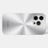 Coques Case-Mate iPhone Aspect en métal inoxydable brillant - Monogramme (Verso (horizontal))