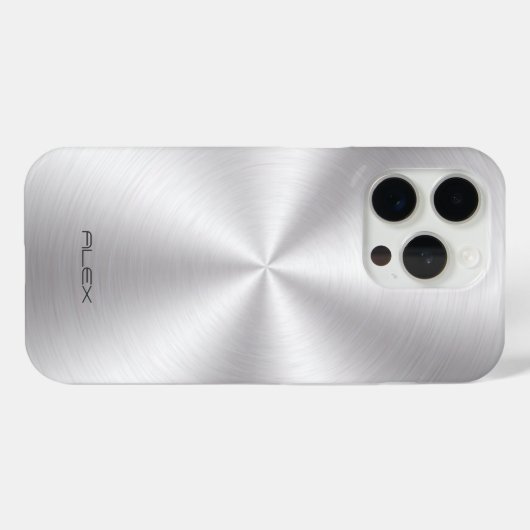 Coques Case-Mate iPhone Aspect en métal inoxydable brillant - Monogramme (Verso (horizontal))