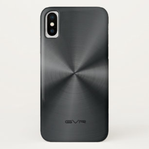 Coque Case-Mate Pour iPhone Aspect métallique brillant noir acier inoxydable