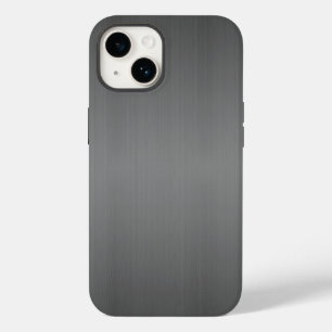 Coque Pour iPhone 14 Aspect métallique brossé foncé