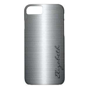 Coques Pour iPhone Aspect métallique en acier inoxydable
