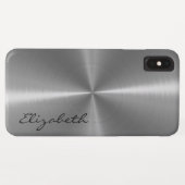 Coques Case-Mate iPhone Aspect métallique en acier inoxydable (Dos (Horizontal))