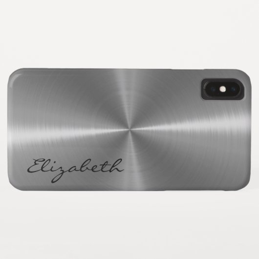Coques Case-Mate iPhone Aspect métallique en acier inoxydable (Dos (Horizontal))