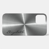 Coques Case-Mate iPhone Aspect métallique en acier inoxydable Chrome (Verso (horizontal))
