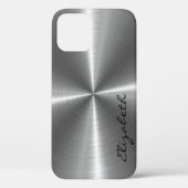 Coques Case-Mate iPhone Aspect métallique en acier inoxydable Chrome (Verso)