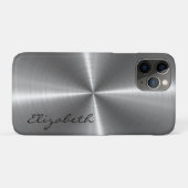 Coques Case-Mate iPhone Aspect métallique en acier inoxydable Chrome (Dos (Horizontal))
