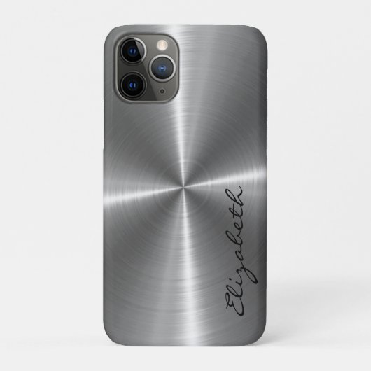 Coques Case-Mate iPhone Aspect métallique en acier inoxydable Chrome (Dos)