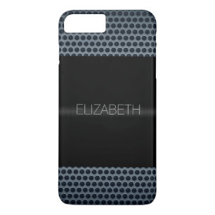 Coque iPhone 7 Plus Aspect métallique en acier inoxydable noir