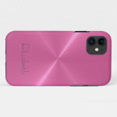 Coques Case-Mate iPhone Aspect métallique en acier inoxydable rose (Dos (Horizontal))