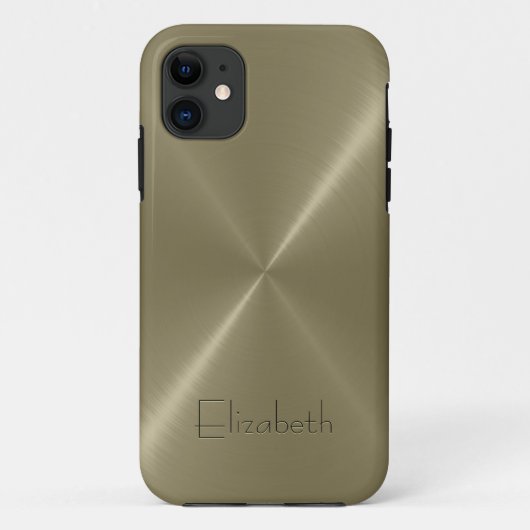 Coques Case-Mate iPhone Aspect métallique en acier inoxydable Tan (Dos)