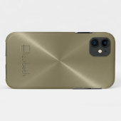 Coques Case-Mate iPhone Aspect métallique en acier inoxydable Tan (Dos (Horizontal))