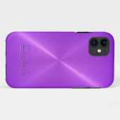 Coques Case-Mate iPhone Aspect métallique en acier inoxydable violet (Dos (Horizontal))