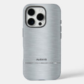 Coques Case-Mate iPhone Aspect métallique en aluminium brossé brillant (Verso)