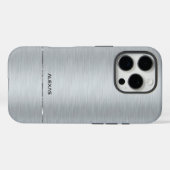 Coques Case-Mate iPhone Aspect métallique en aluminium brossé brillant (Verso (horizontal))
