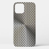 Coques Case-Mate iPhone Aspect métallique perforé à carreaux dorés (Verso)