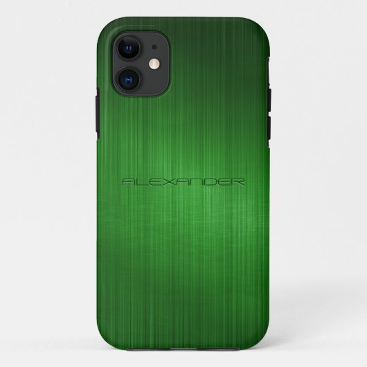 Coques Case-Mate iPhone Aspect-Monogramme en aluminium brossé vert (Dos)