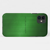 Coques Case-Mate iPhone Aspect-Monogramme en aluminium brossé vert (Dos (Horizontal))