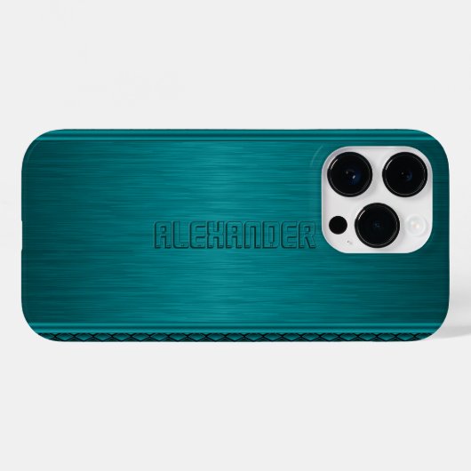 Coques Case-Mate iPhone Aspect turquoise-vert métallique en aluminium bros (Verso (horizontal))