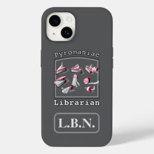 Coque Pour iPhone 14 Asphalt Ajouter le nom Initiales Pyromaniac Biblio