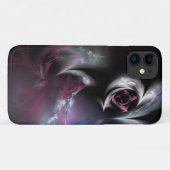Coques Case-Mate iPhone Assez fractale de rose de rose (Dos (Horizontal))