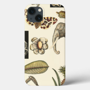 Etui iPhone 13 Assorted Animals Painted on Cream Background