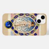 COQUES Case-Mate iPhone ASTROLOGIE ANTIQUE, SIGNES ZODIAQUES MONOGRAMME BL (Verso (horizontal))