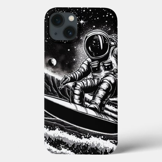 COQUES Case-Mate iPhone ASTRONAUT BLACK AND WHITE, SURF THE UNIVERSE (Verso)