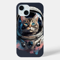 Astronaut Chat Dans L'Espace Aquarelle Art