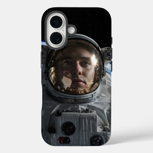 Coques Case-Mate iPhone Astronaut flottant dans l'espace avec la Terre vis (Verso)