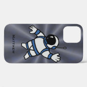 Coques Case-Mate iPhone Astronaut personnalisé avec des accents bleus dans (Verso (horizontal))