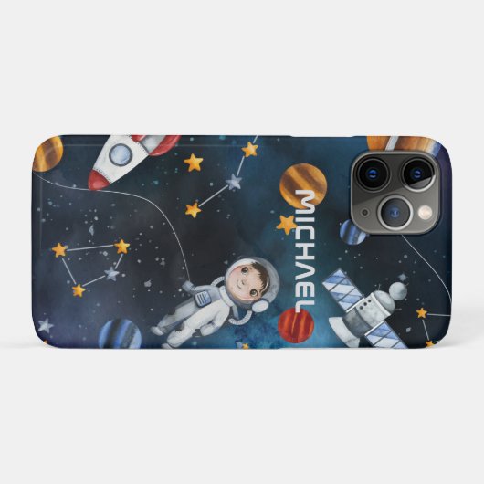 Coques Case-Mate iPhone Astronaut personnalisé dans l'espace (Dos (Horizontal))