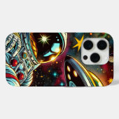Coques Case-Mate iPhone Astronaute flottant dans l'espace avec une œuvre d (Verso (horizontal))