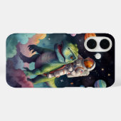 Coques Case-Mate iPhone Astronaute sur Dino dans l'espace (Verso (horizontal))