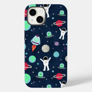 Coque Pour iPhone 14 Astronautes Planètes Fusées et Aliens