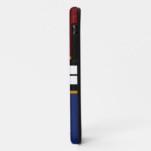 Coques Case-Mate iPhone Athletic Deep Red Black White Navy Stripes (Dos/Gauche)