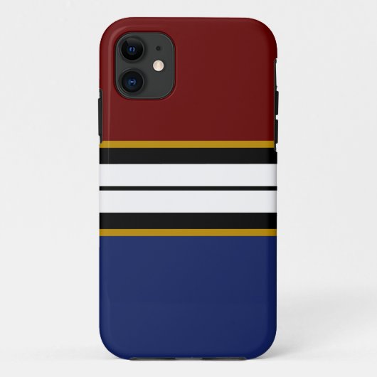 Coques Case-Mate iPhone Athletic Deep Red Black White Navy Stripes (Dos)