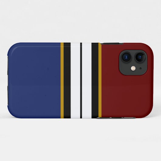 Coques Case-Mate iPhone Athletic Deep Red Black White Navy Stripes (Dos (Horizontal))