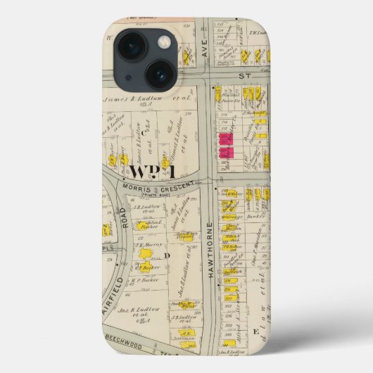 Coques Case-Mate iPhone Atlas de carte de Yonkers (Verso)