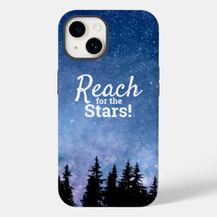 Coque Pour iPhone 14 Atteignez les Étoiles Citation de Motivation Nuit