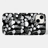 Coques Case-Mate iPhone Attention aux méduses.w.b Black BG (Verso (horizontal))