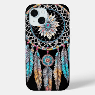 Coque Pour iPhone 15 Attrape-rêves Mystique Bleu