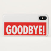 Coques Case-Mate iPhone AU REVOIR ! Rouge et blanc (Dos (Horizontal))
