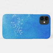 Coques Case-Mate iPhone "Aucun filet ne m'enfonce" + oiseaux (blanc sur bl (Dos (Horizontal))
