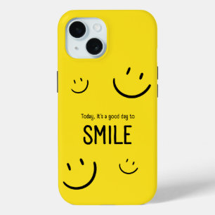 Coque Pour iPhone 15 Aujourd'hui est un bon jour pour sourire Inspirati