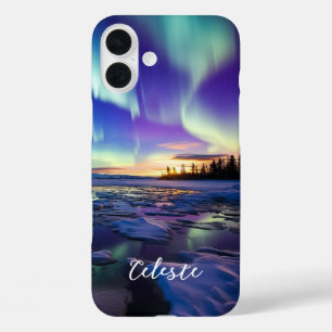 Coques iPhone 16 Plus Aurora Borealis Iridescendant Twilight